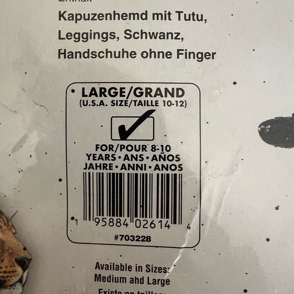 Girls Neon Leopard/Cat Halloween Costume (Large 8-10) - Picture 5 of 5